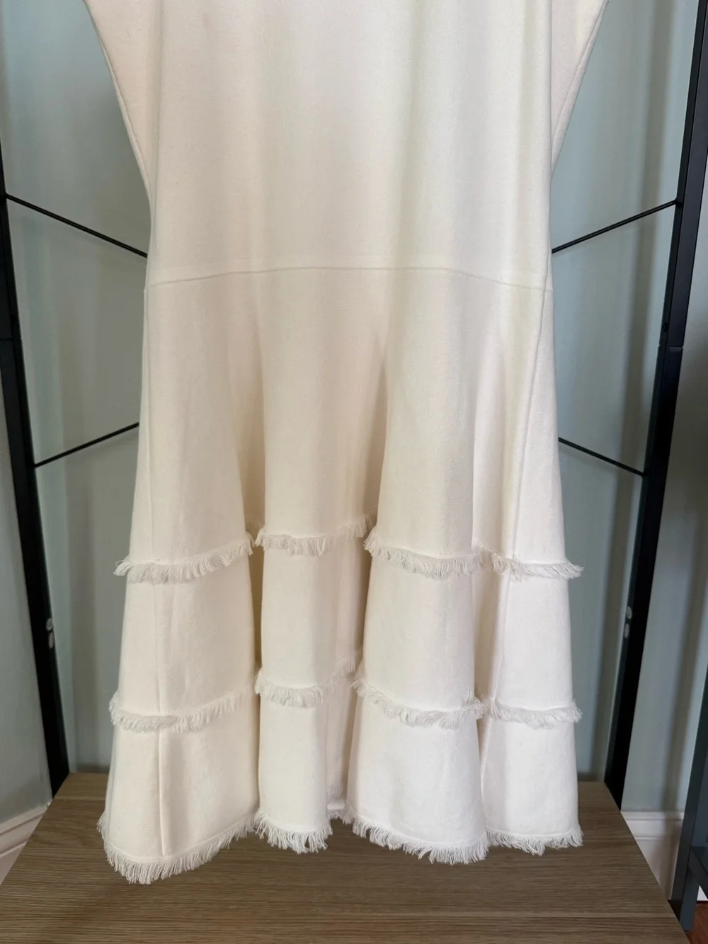 Kate Spade New York Cream Cotton Fringe Trim Dress - Size XL